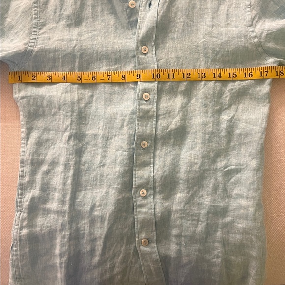 Banana Republic Linen Slim Fit Button Down Shirt, Aqua Turquoise,‎ XS - Picture 11 of 12